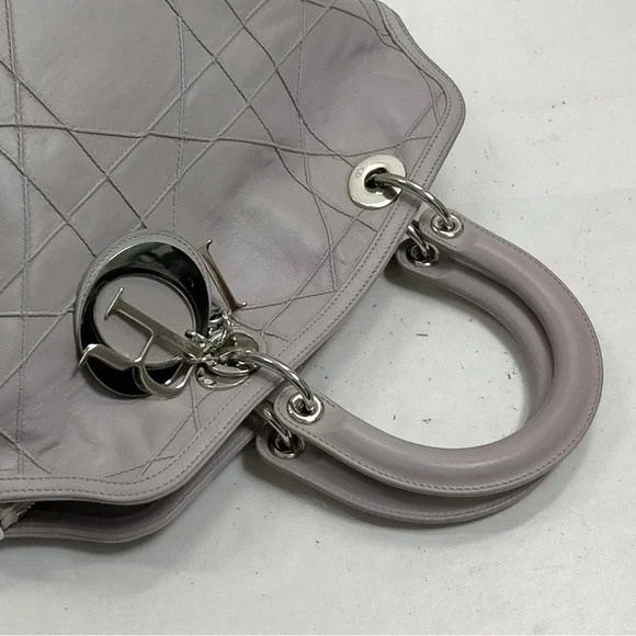 Dior Gray Lambskin Granville Satchel with Sturdy Handles - Picture 4 of 9